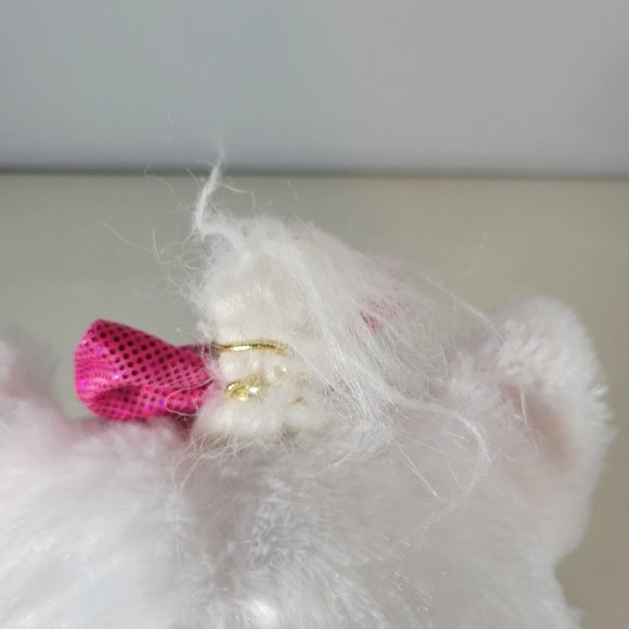 Kidz Delight White Princess Cat Plush with Star Necklace and Bow 8" Tall - Picture 4 of 5